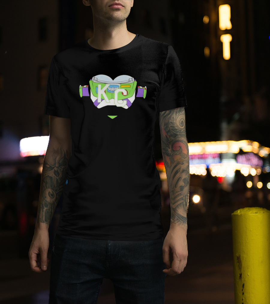 Buzz Lightyear KC Chiefs Heart Theme Fan Gear T-Shirt