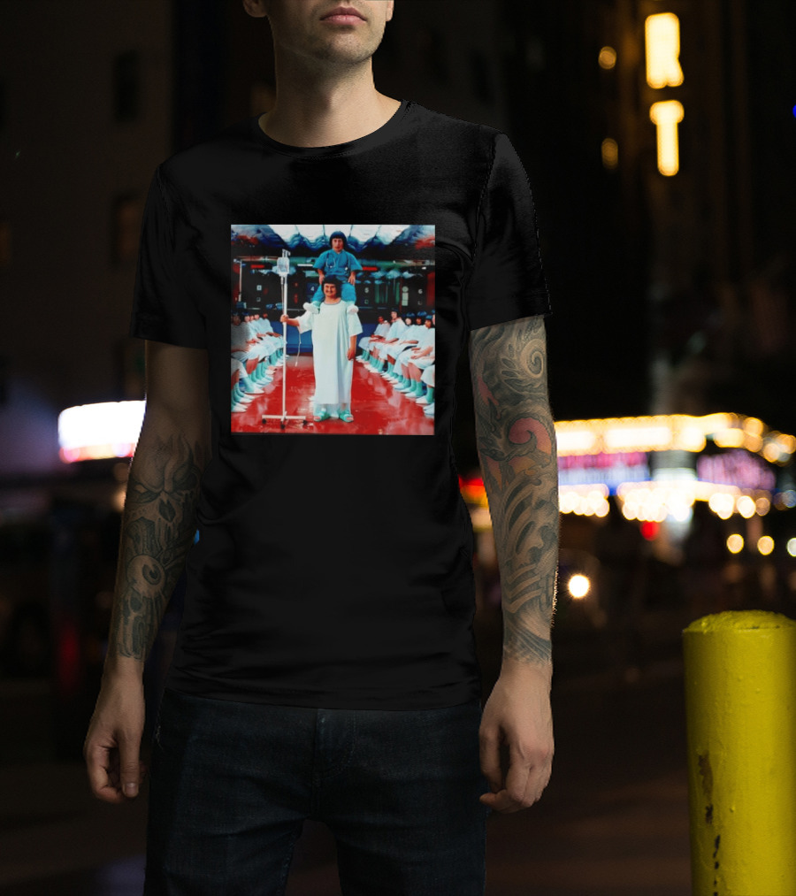 Doctor Riding On Patient Shoulders Hospital Room Surrealism T-Shirt