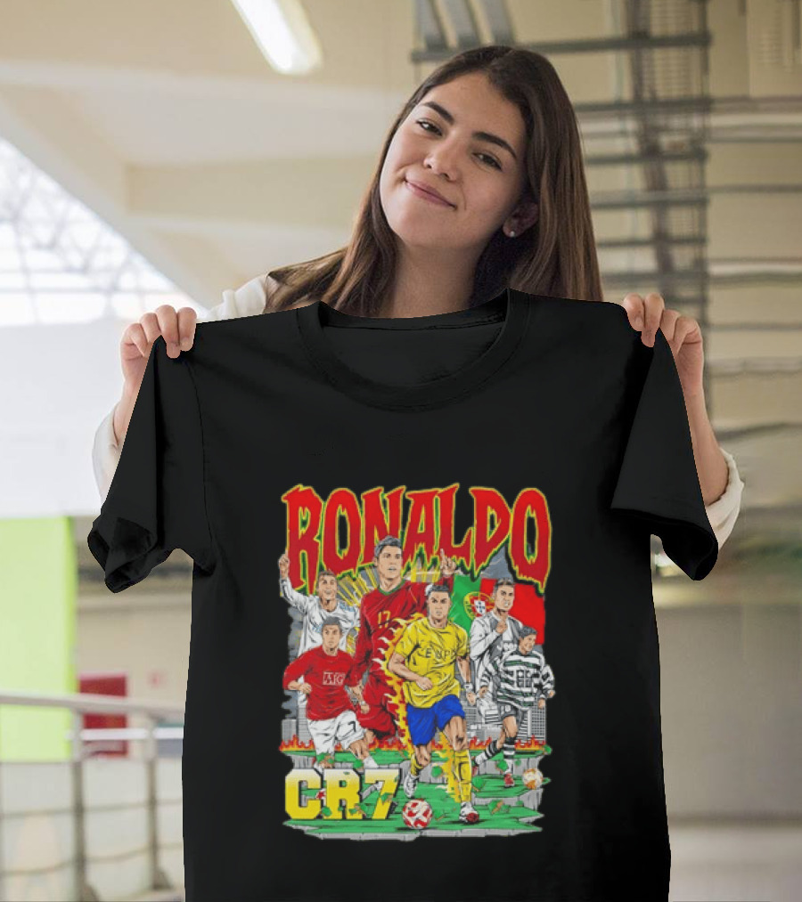 Ronaldo CR7 Football Icon In Action Sports Team Collection T-Shirt