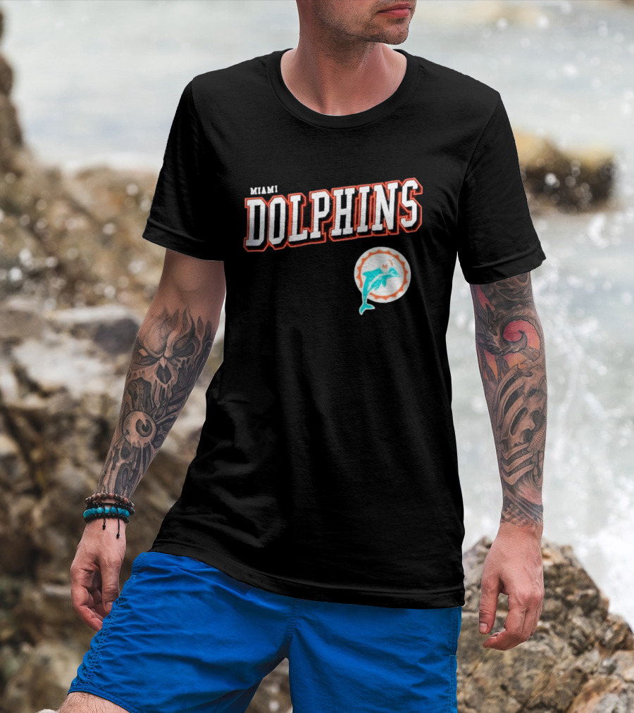 Miami Dolphins Black Retro Team T-Shirt