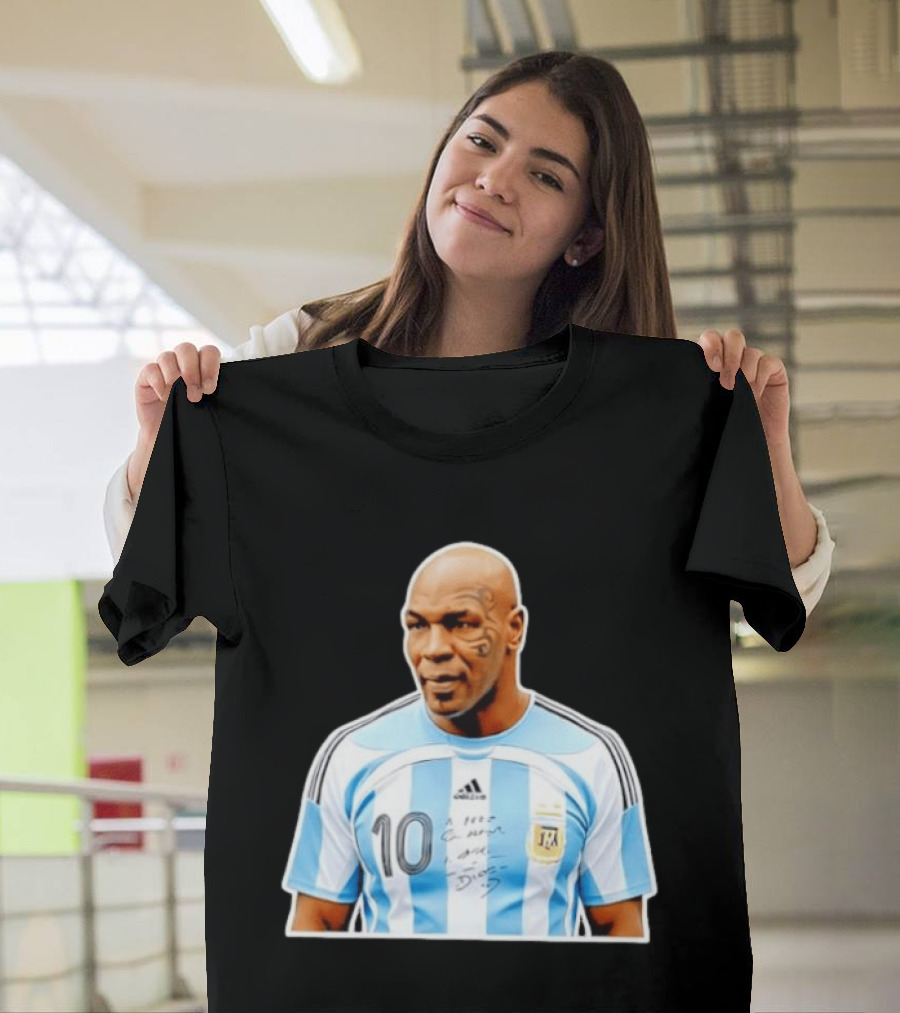 Mike Tyson Argentina National Football Team 10 A Dios Soccer Jersey T-Shirt