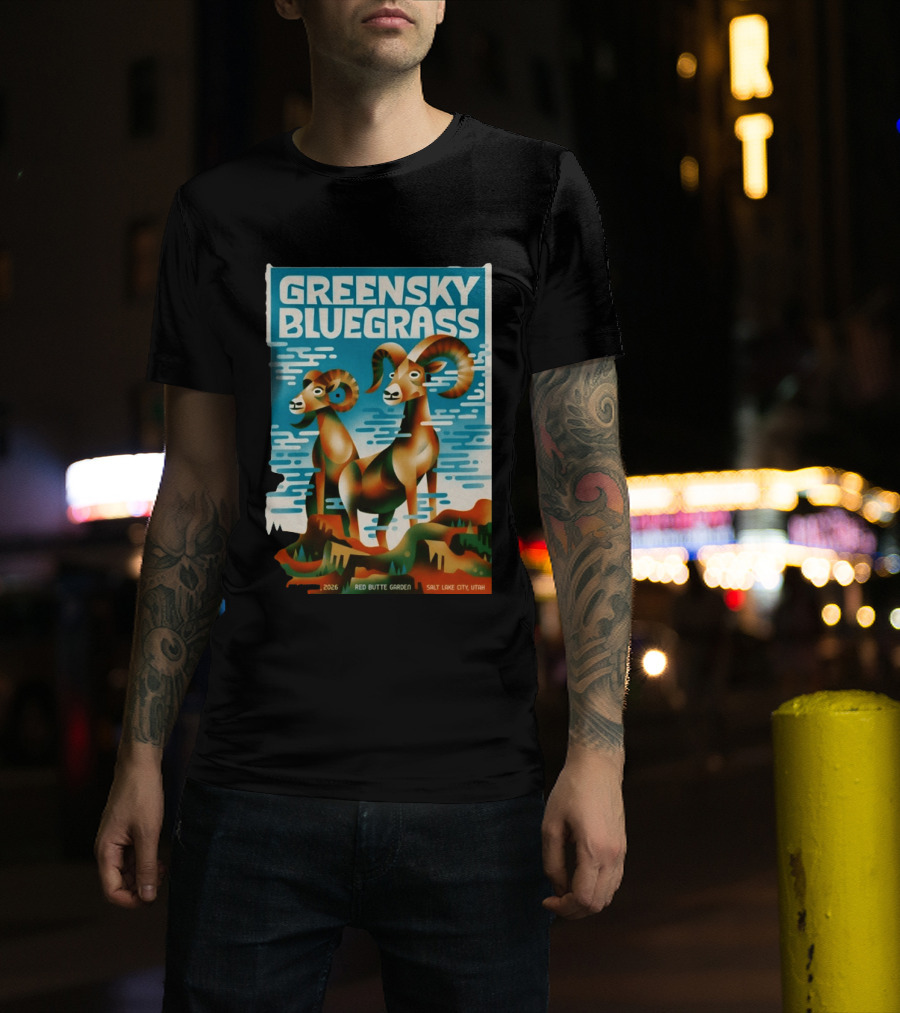 Greensky Bluegrass June 17 2026 Red Butte Garden Salt Lake City Utah Rams T-Shirt