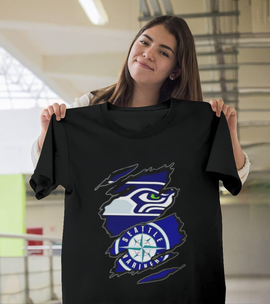 Seattle Seahawks Seattle Mariners Claw Rip T-Shirt