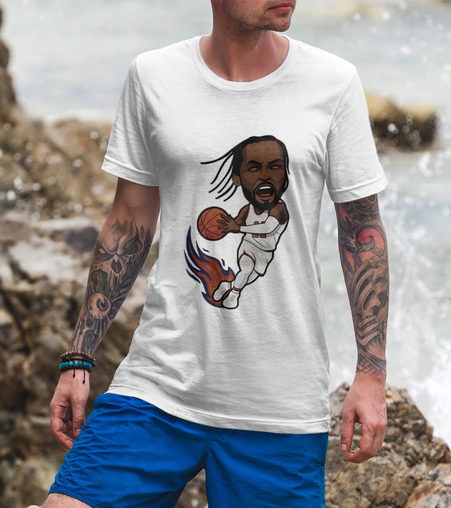 Jalen Brunson Burner New York Knicks Basketball Player Flame T-Shirt