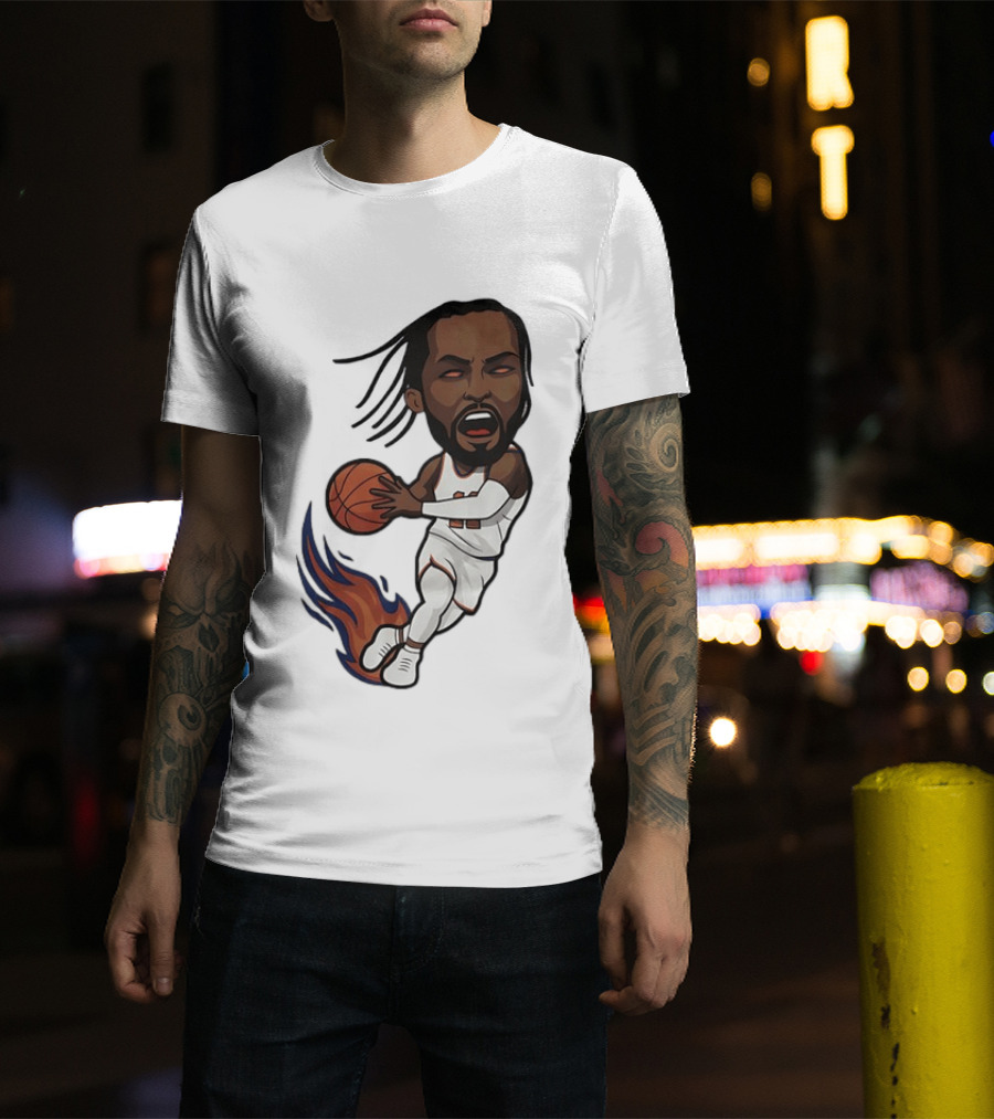 Jalen Brunson Burner New York Knicks Basketball Player Flame T-Shirt