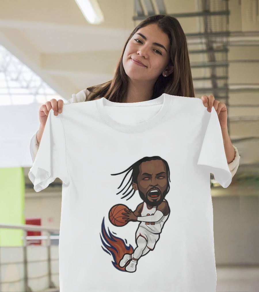 Jalen Brunson Burner New York Knicks Basketball Player Flame T-Shirt