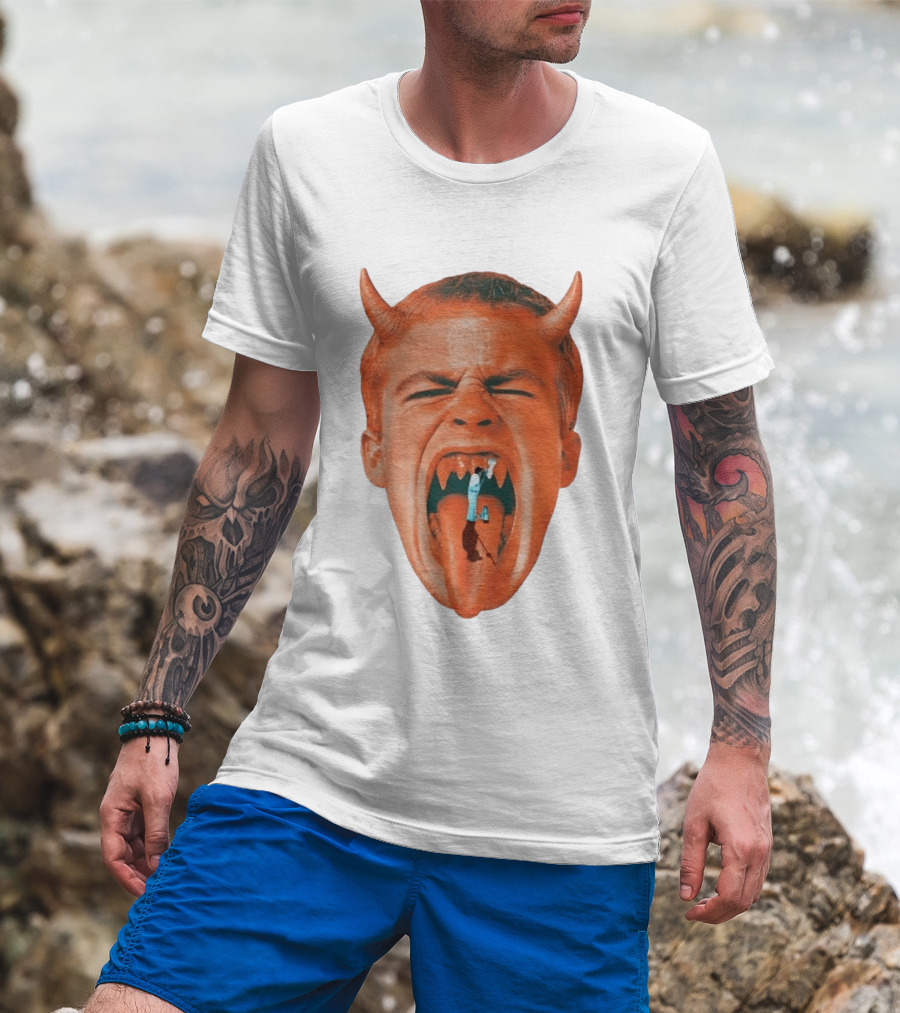 Cleaner Inside Devil Horned Head Yelling T-Shirt