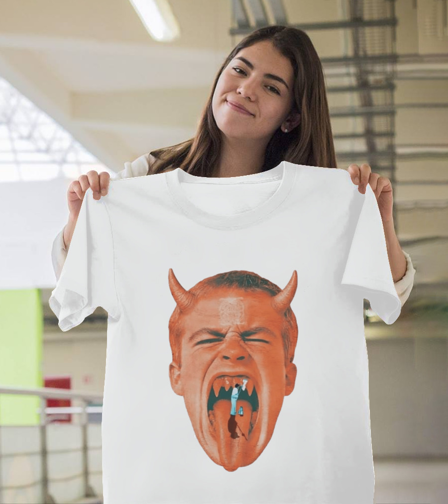 Cleaner Inside Devil Horned Head Yelling T-Shirt