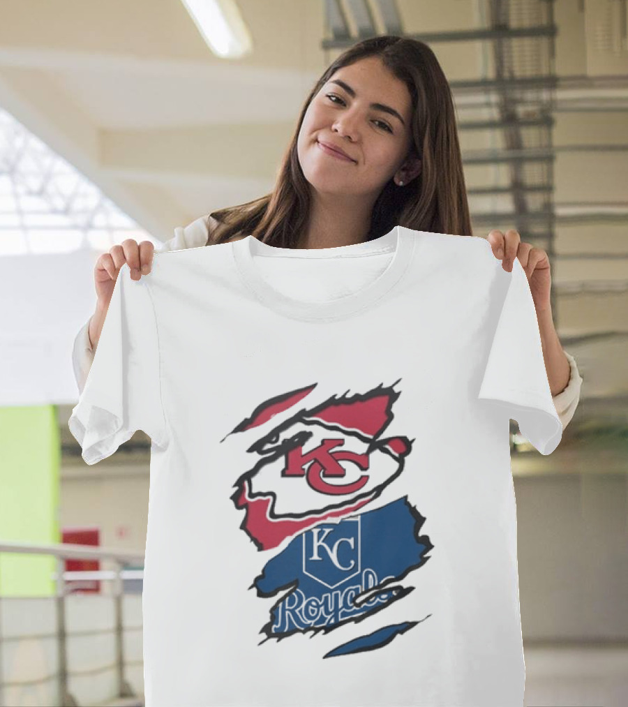 Kansas City Chiefs Royals KC Sports Crossover Beneath The Surface T-Shirt