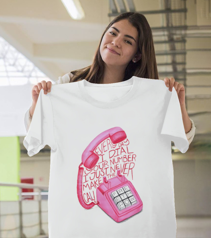 Every Day I Dial Your Number I Just Never Make The Call Retro Pink Telephone T-Shirt
