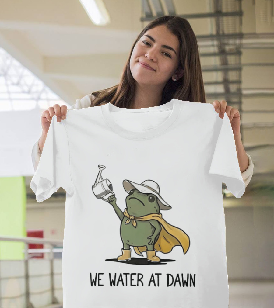 Frog We Water At Dawn Yellow Cape And Hat T-Shirt