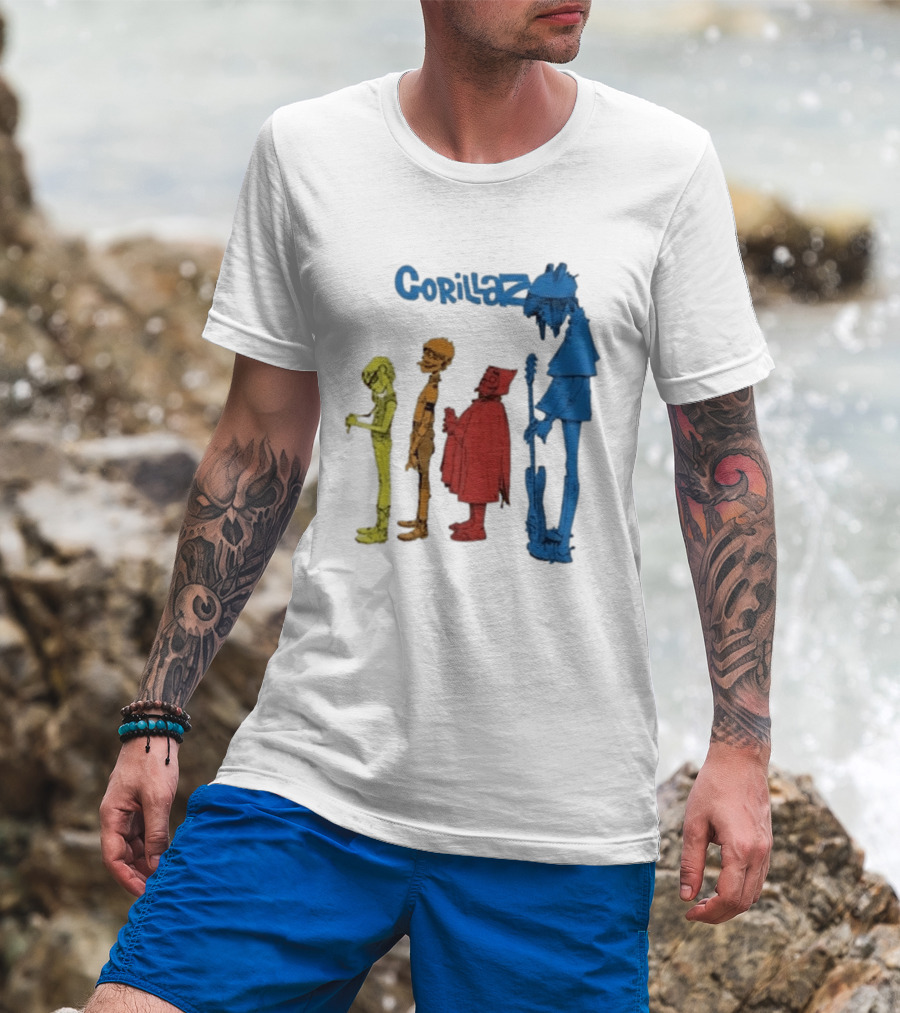 Gorillaz Concert Characters Art Tottenham Stadium Event T-Shirt
