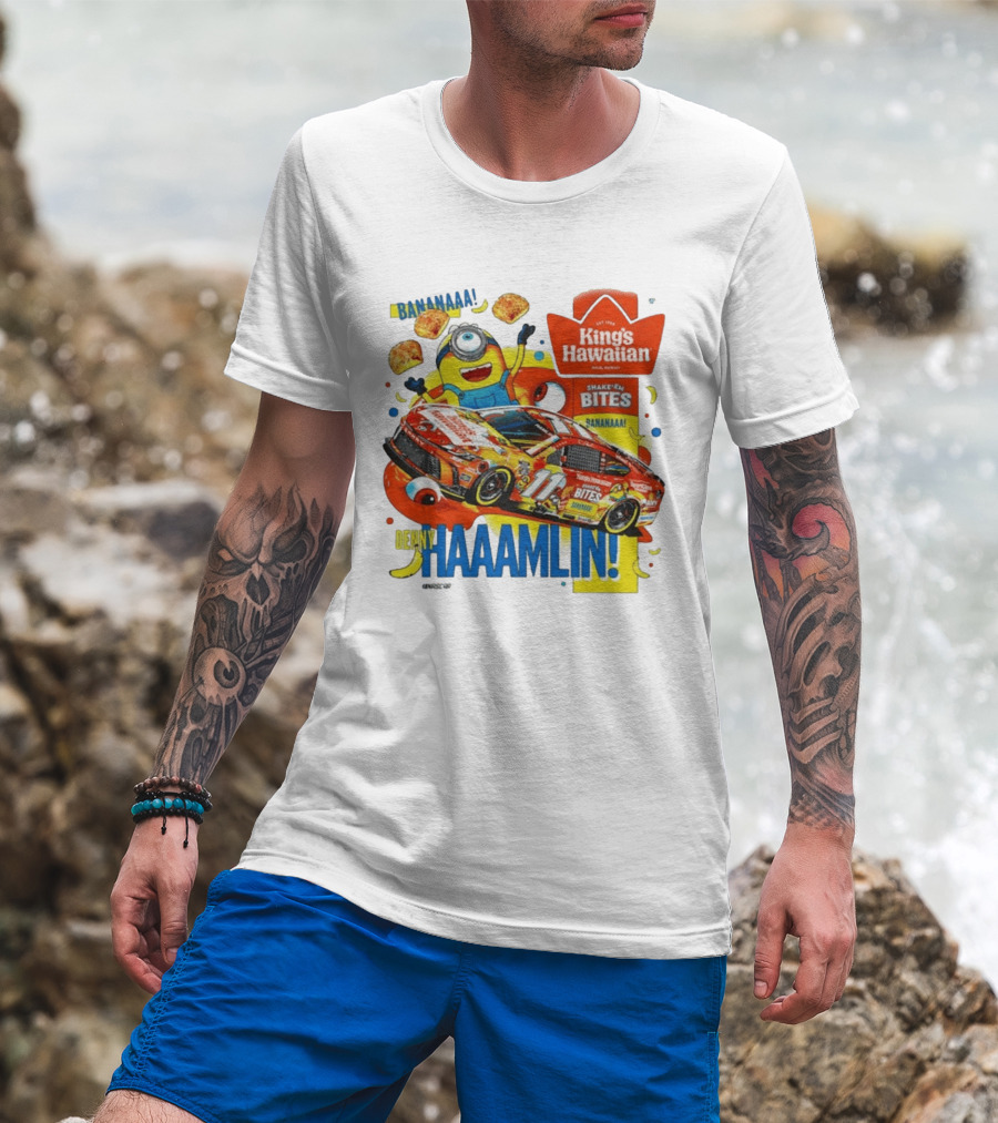 Minions Bananaa With Denny Hamlin King's Hawaiian Shake 'n Bites Racing 2026 T-Shirt