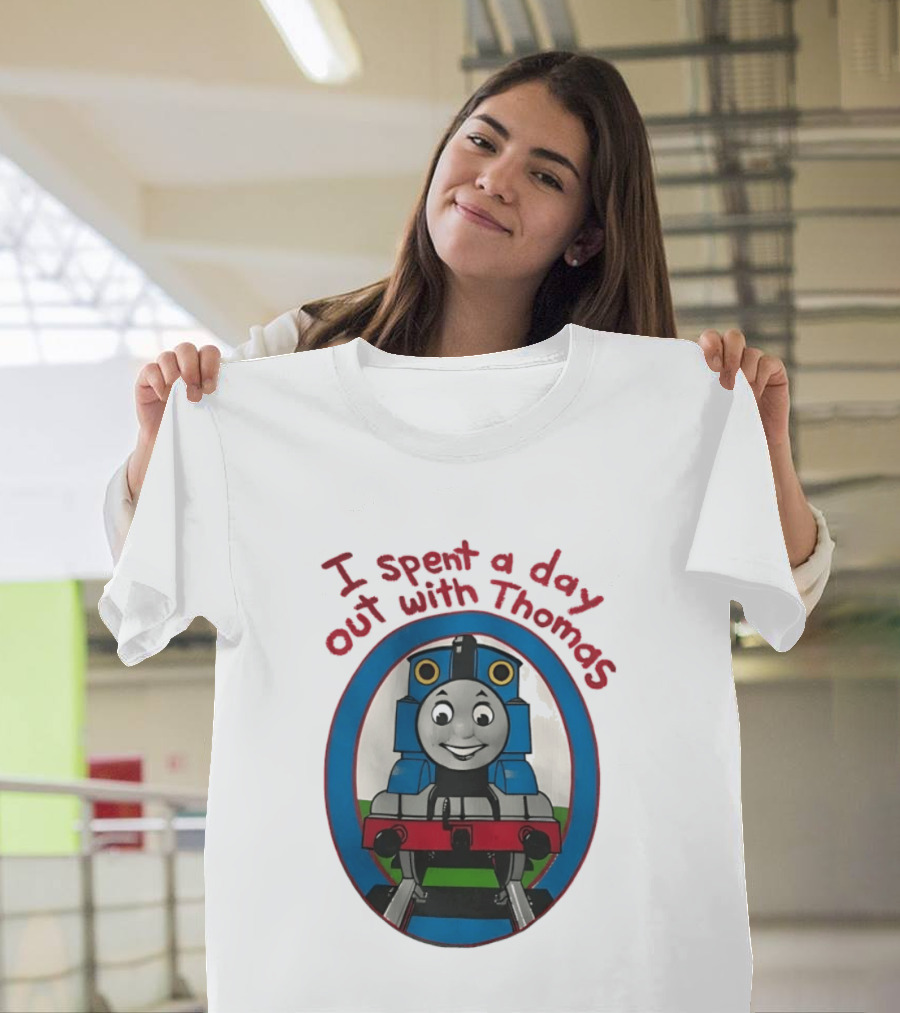 I Spent A Day Out With Thomas The Tank Engine Oval Frame T-Shirt