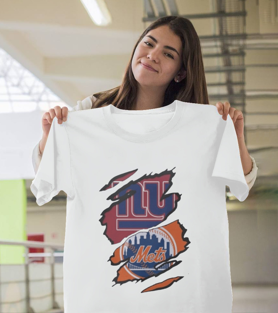 New York Giants NY Mets Beneath The Surface Fan T-Shirt