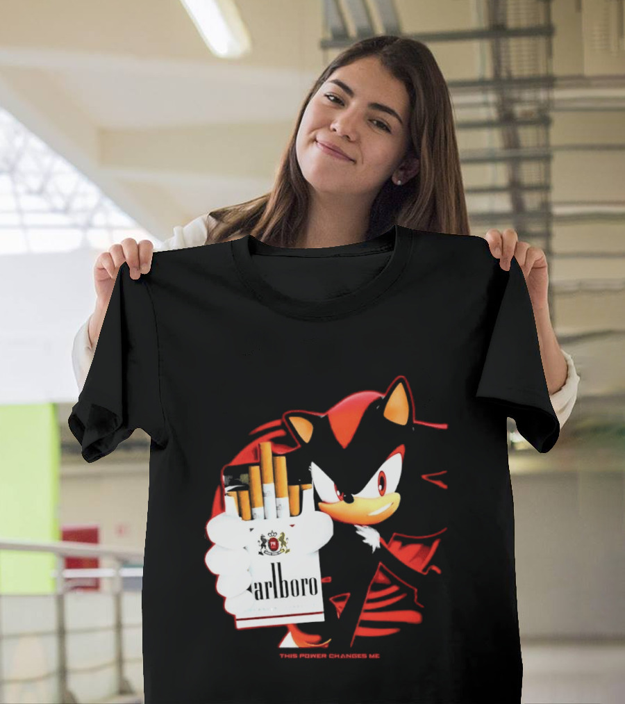 Shadow The Hedgehog Marlboro Cigarettes This Power Changes Me T-Shirt
