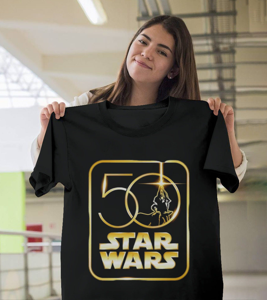 50 Year Anniversary Star Wars Luke Skywalker Princess Leia T-Shirt