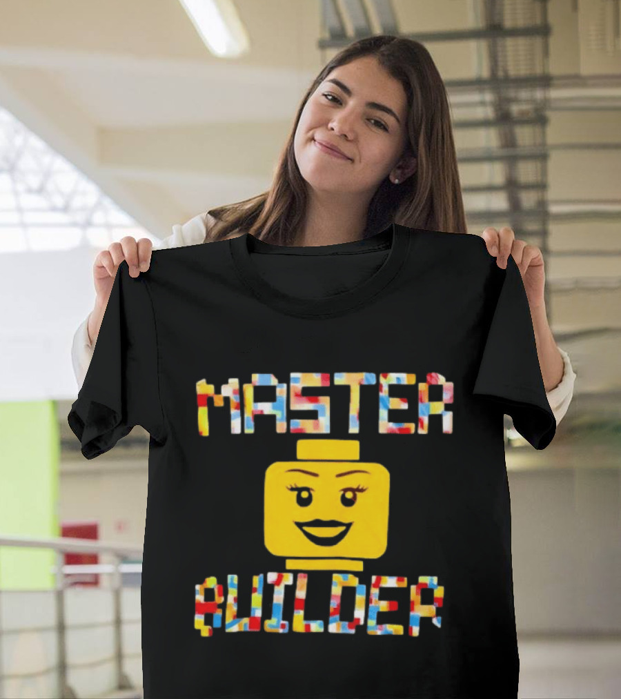 Master Builder Lego Minifigure Face Block Head T-Shirt