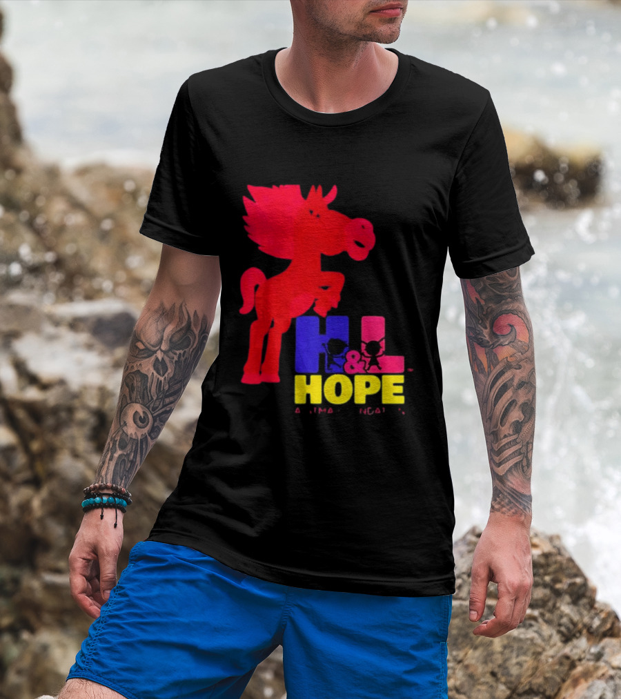 HL Hope GTMA Foundation Red Horse And Colorful Letters T-Shirt