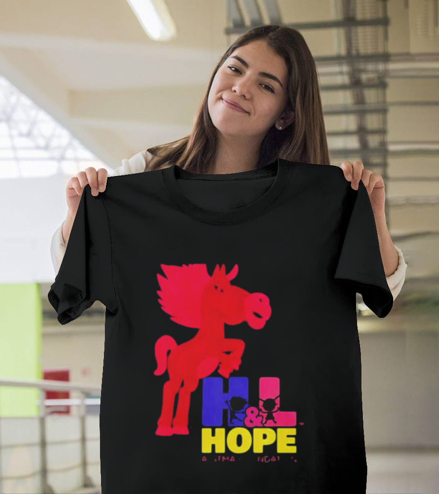 HL Hope GTMA Foundation Red Horse And Colorful Letters T-Shirt