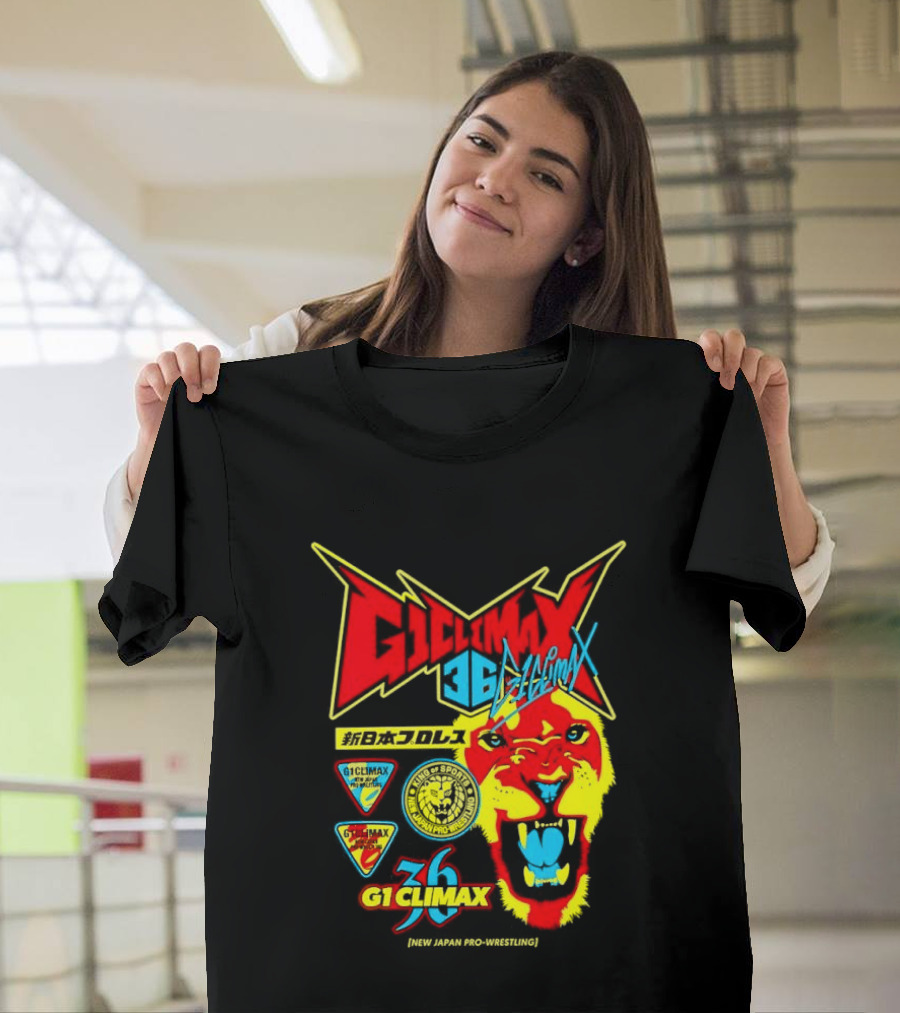 New Japan Pro Wrestling G1 Climax 36 Lion Mark King Of Sports Retro Wrestling T-Shirt