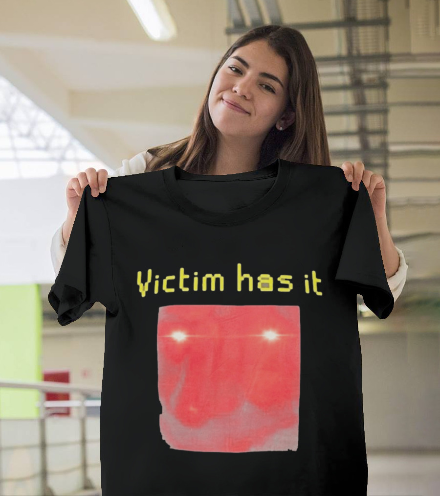 Victim Has It Bright Red Square Eyelights T-Shirt