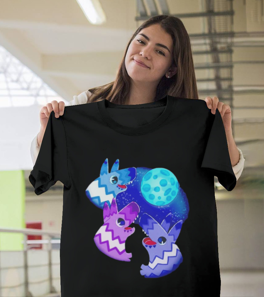 Pinata Dogs Howling At The Moon Blue Zigzag T-Shirt