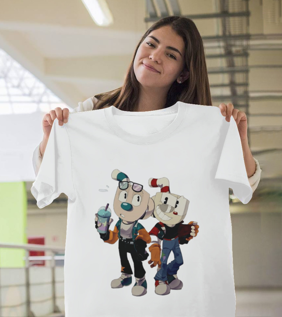 Cuphead And Man Cool Style Characters From Cuphead Video Game T-Shirt