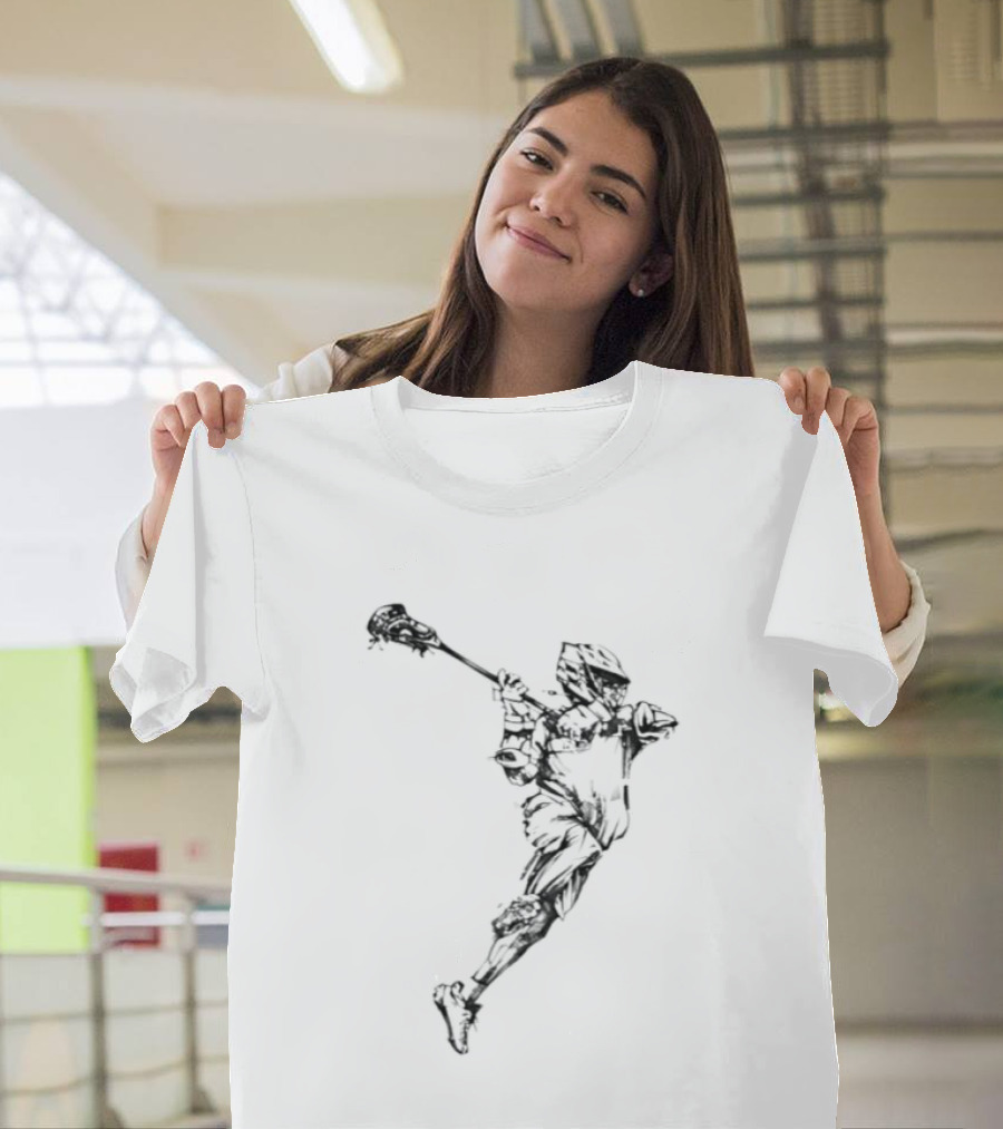 Lacrosse Athlete Dynamic Shot Preparation In Action T-Shirt