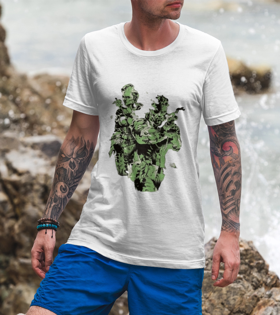 Naked Snake And The Boss Metal Solid 3 Snake Eater Iconic Duo Camouflage T-Shirt