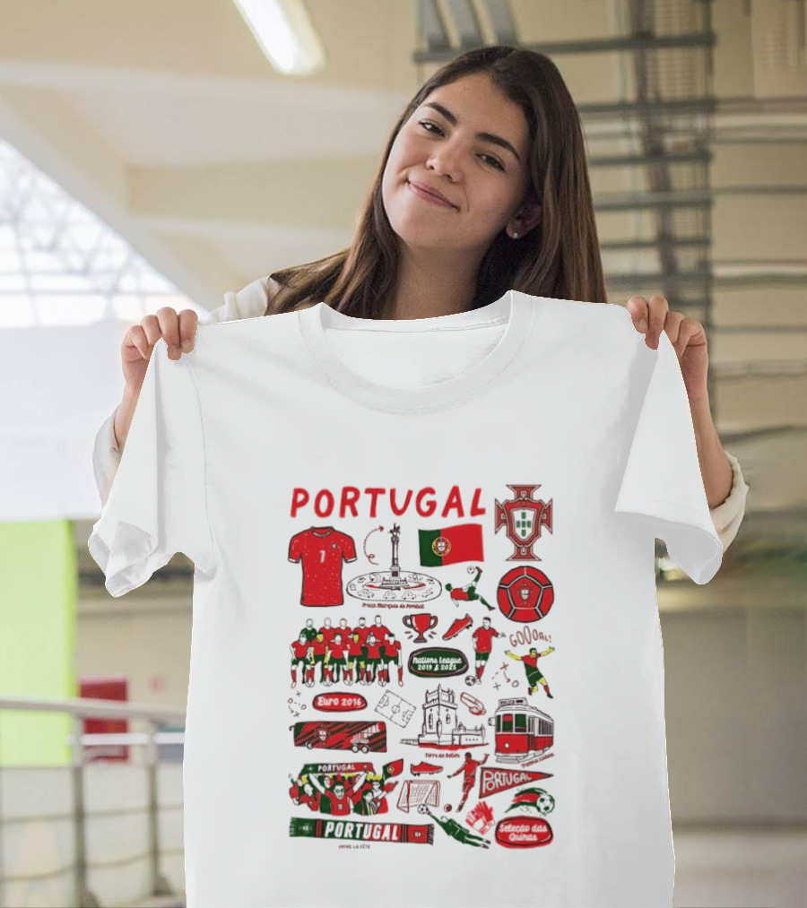 Portugal Football Team Seleção Das Quinas Euro 2016 Nations League Crest T-Shirt