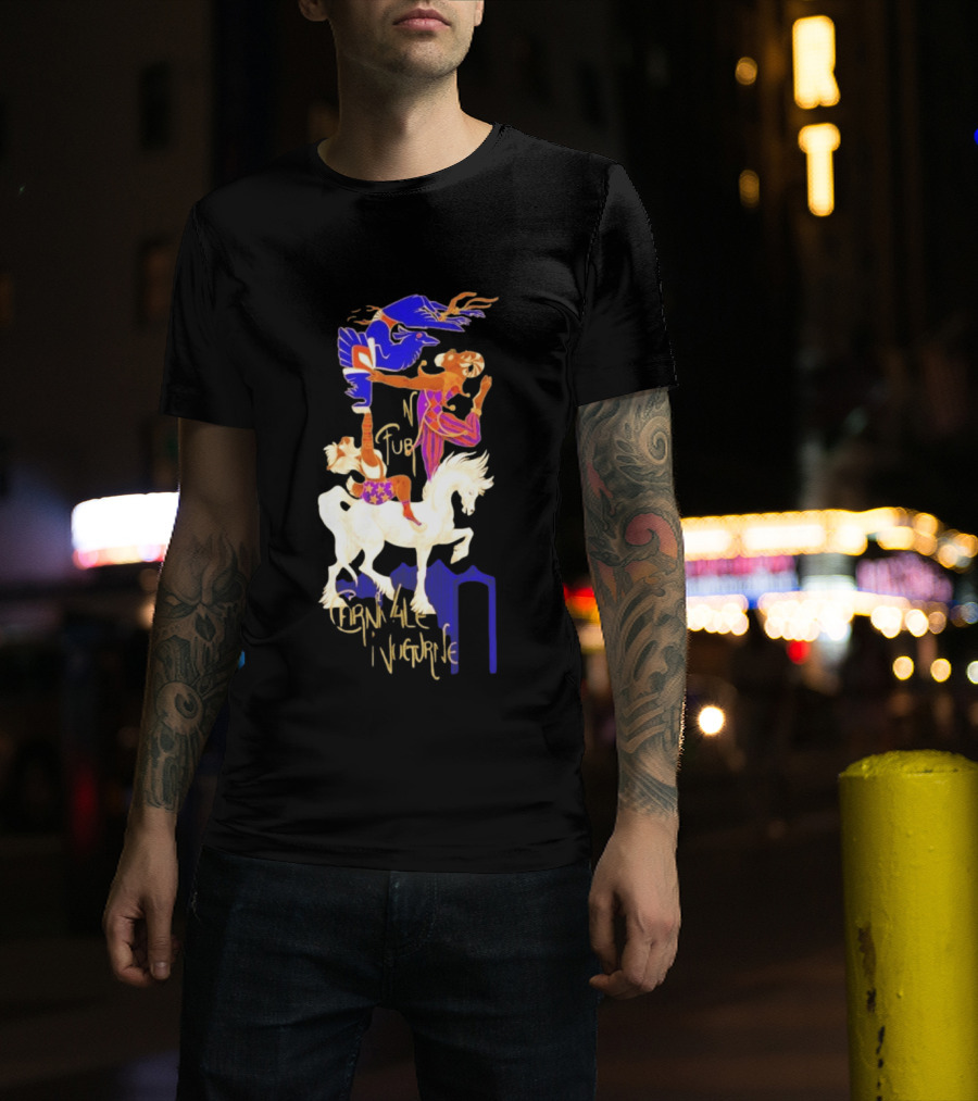Carnivale Nocturne Jester And Horse With Vibrant Circus Animal And Bird T-Shirt
