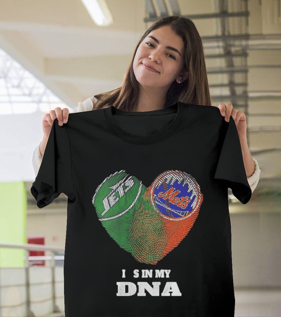 New York Jets Mets Heart Fingerprint It Is In My DNA T-Shirt