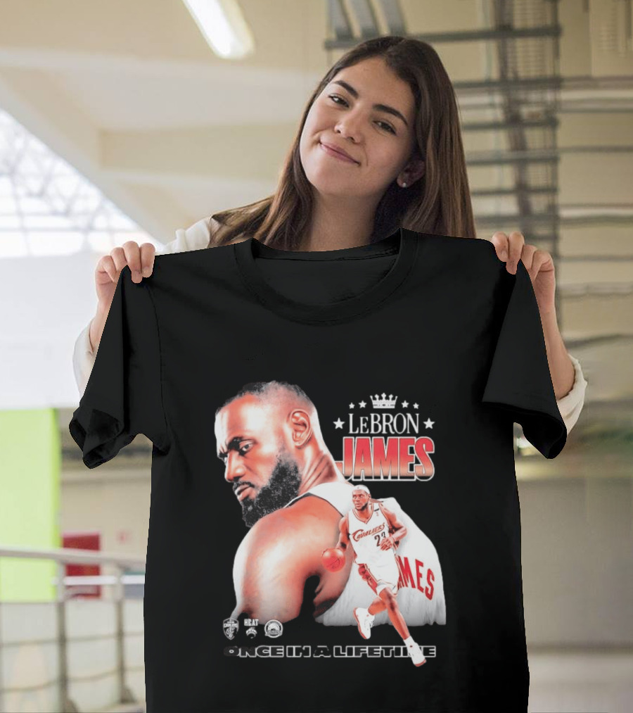 LeBron James Cleveland Cavaliers Once In A Lifetime NBA Heat Championships T-Shirt