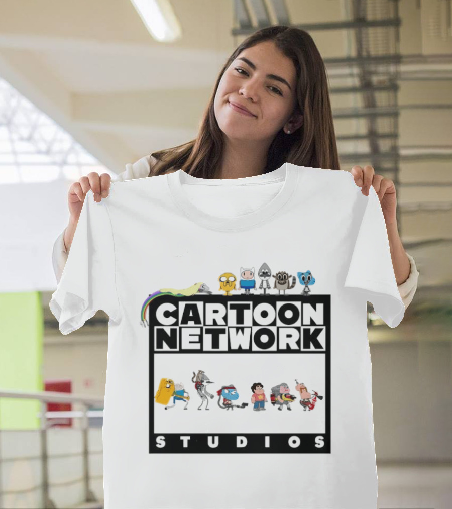 Cartoon Network Studios Finn Jake Mordecai Rigby Gumball Steven Clarence Uncle Character Collage T-Shirt