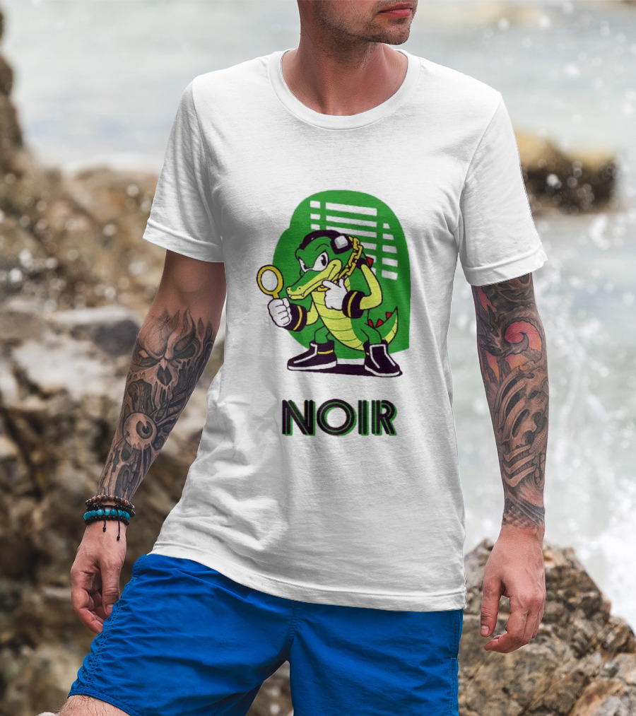 Vector The Crocodile Chaotix Detective Agency Noir Magnifying Glass Image T-Shirt