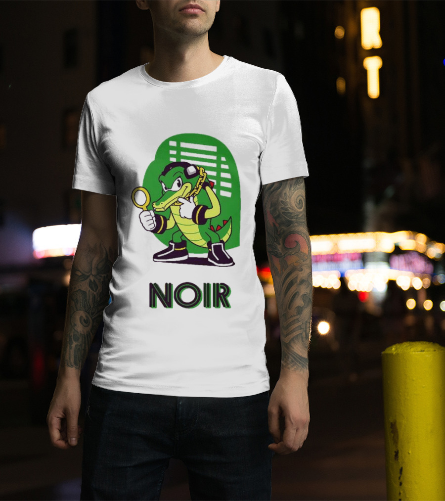 Vector The Crocodile Chaotix Detective Agency Noir Magnifying Glass Image T-Shirt