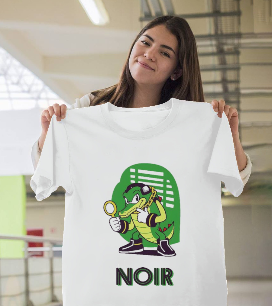 Vector The Crocodile Chaotix Detective Agency Noir Magnifying Glass Image T-Shirt