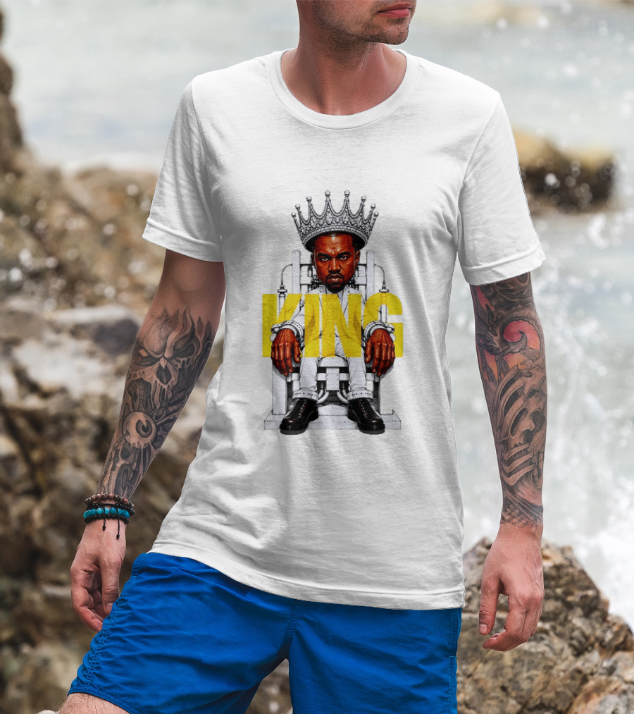 Kanye West King Chair Illustration With Crown T-Shirt