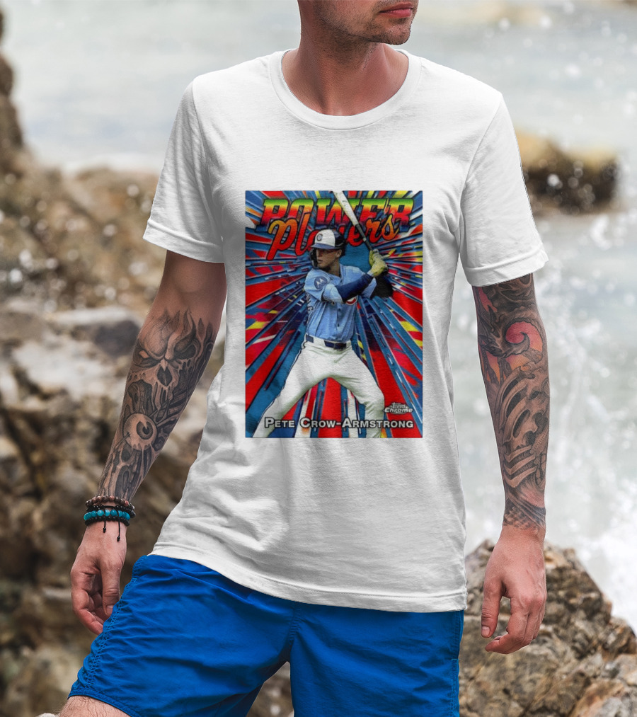 Pete Crow Armstrong Power Players Chicago Cubs Topps Chrome MLB Baseball T-Shirt