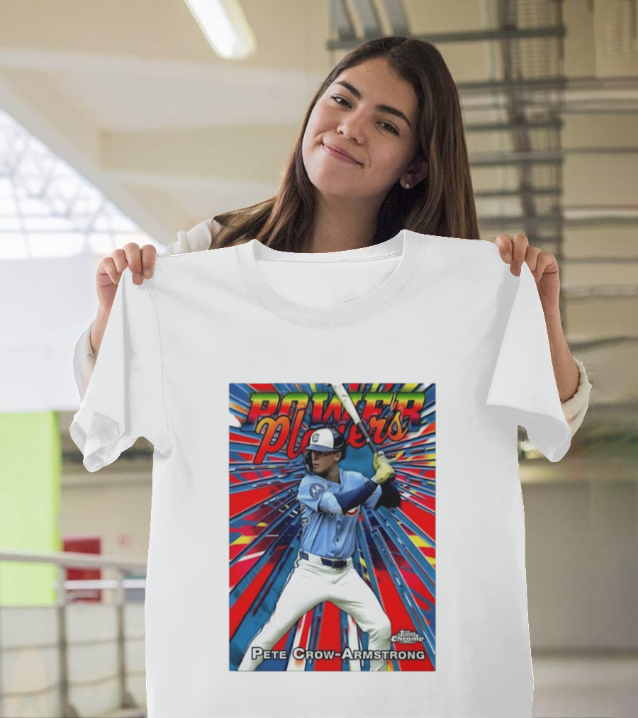Pete Crow Armstrong Power Players Chicago Cubs Topps Chrome MLB Baseball T-Shirt
