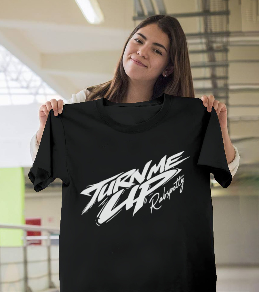 Rabsopetty Turn Me Up Dynamic Script T-Shirt