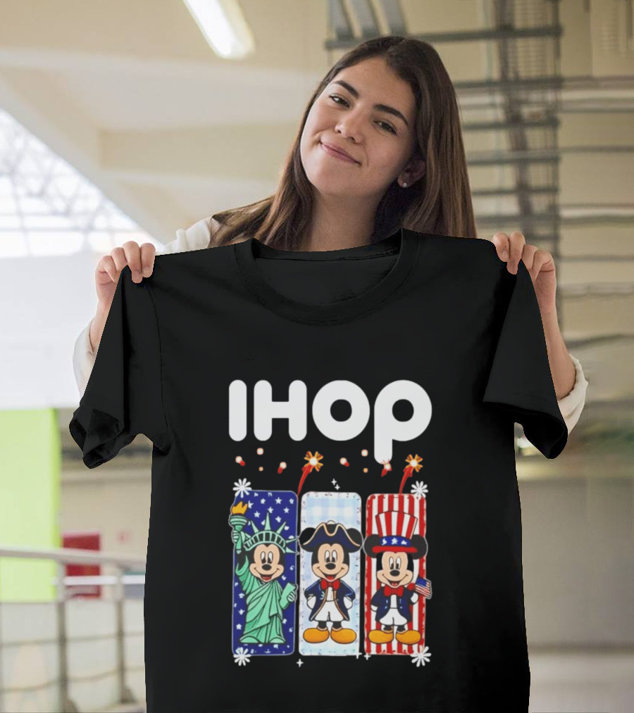 IHOP Mickey Mouse Statue Of Liberty Colonial Patriotic Independence Day T-Shirt