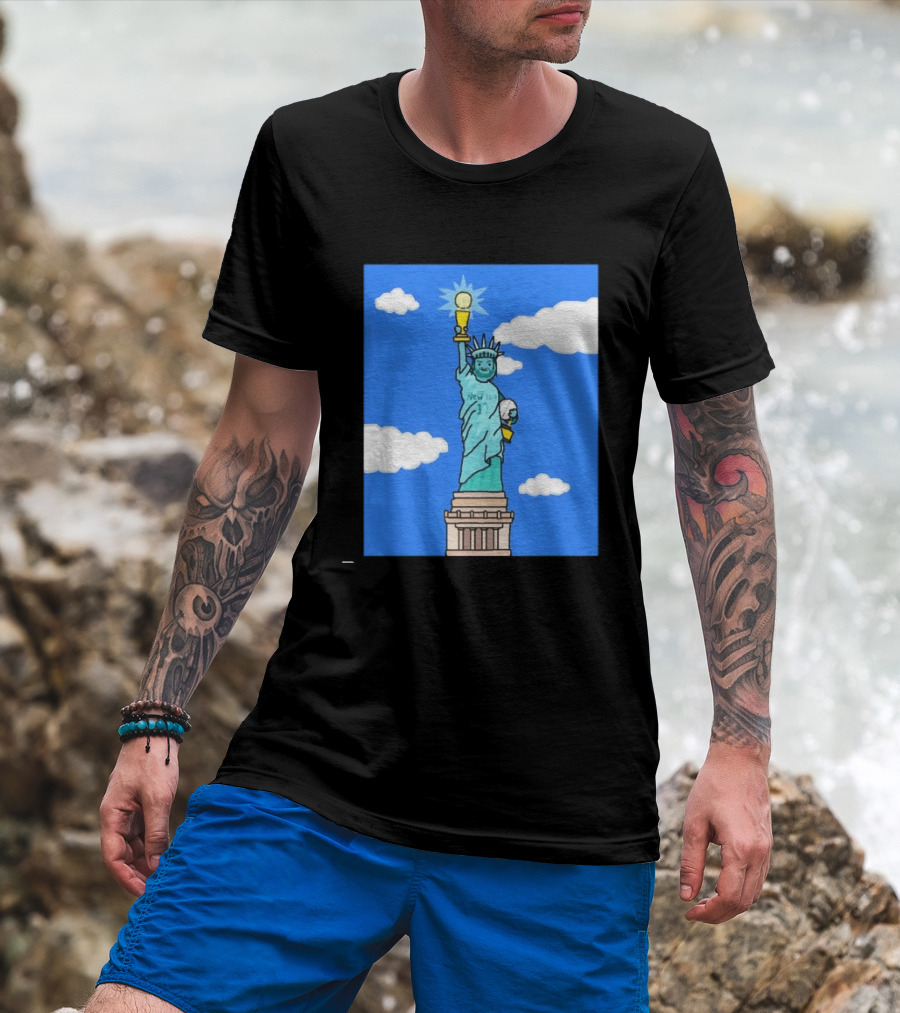 Jalen Brunson Statue Of Liberty New York 11 NBA Trophy T-Shirt