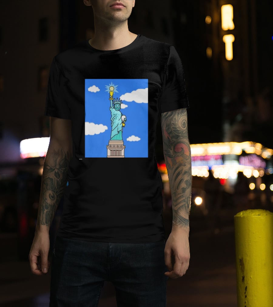 Jalen Brunson Statue Of Liberty New York 11 NBA Trophy T-Shirt
