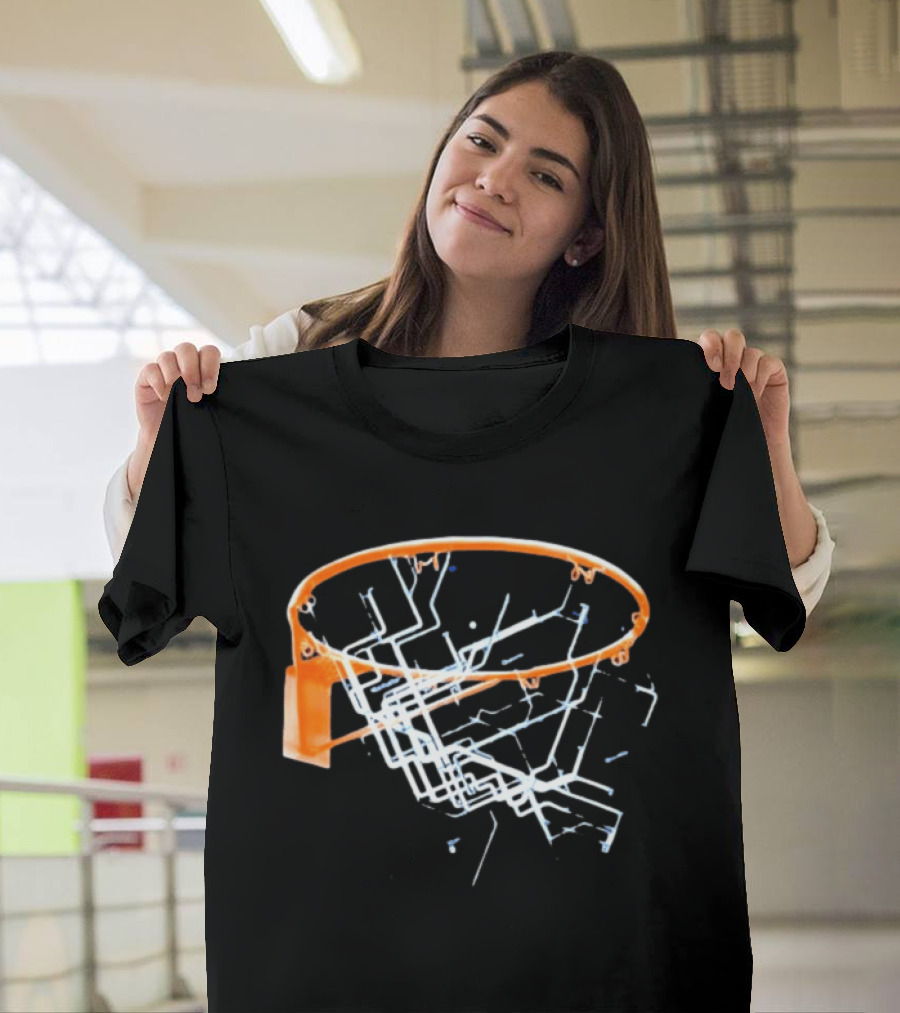 New York City Subway Map Basketball Hoop The Bronx Manhattan Queens T-Shirt