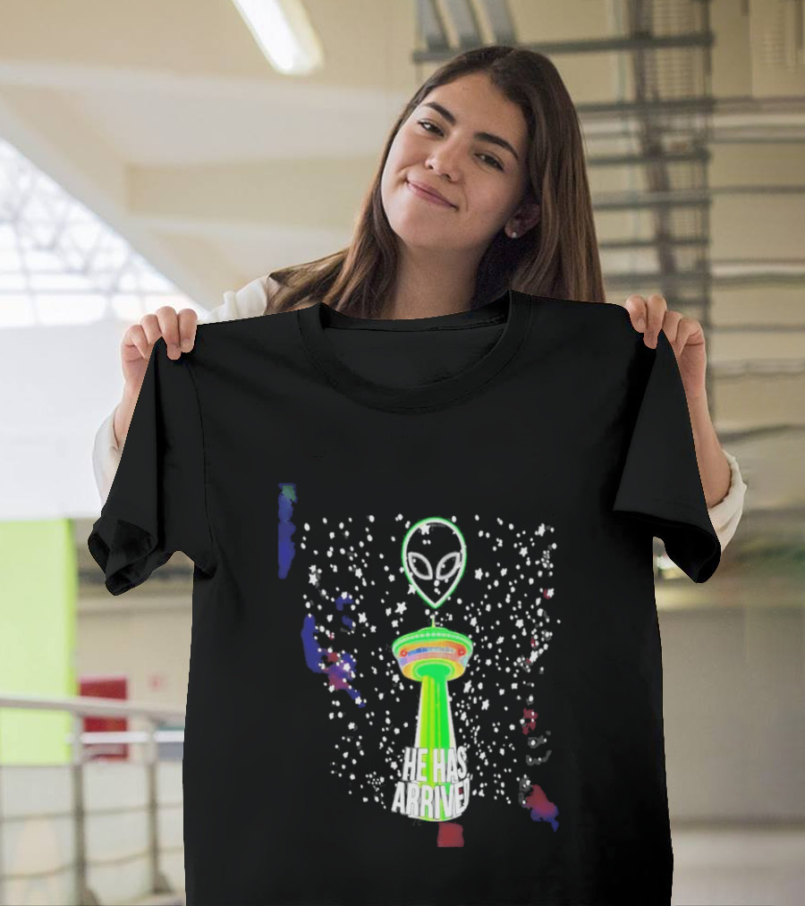 Wemby Spurs Alien He Has Arrived San Antonio Tower NBA Spurs T-Shirt