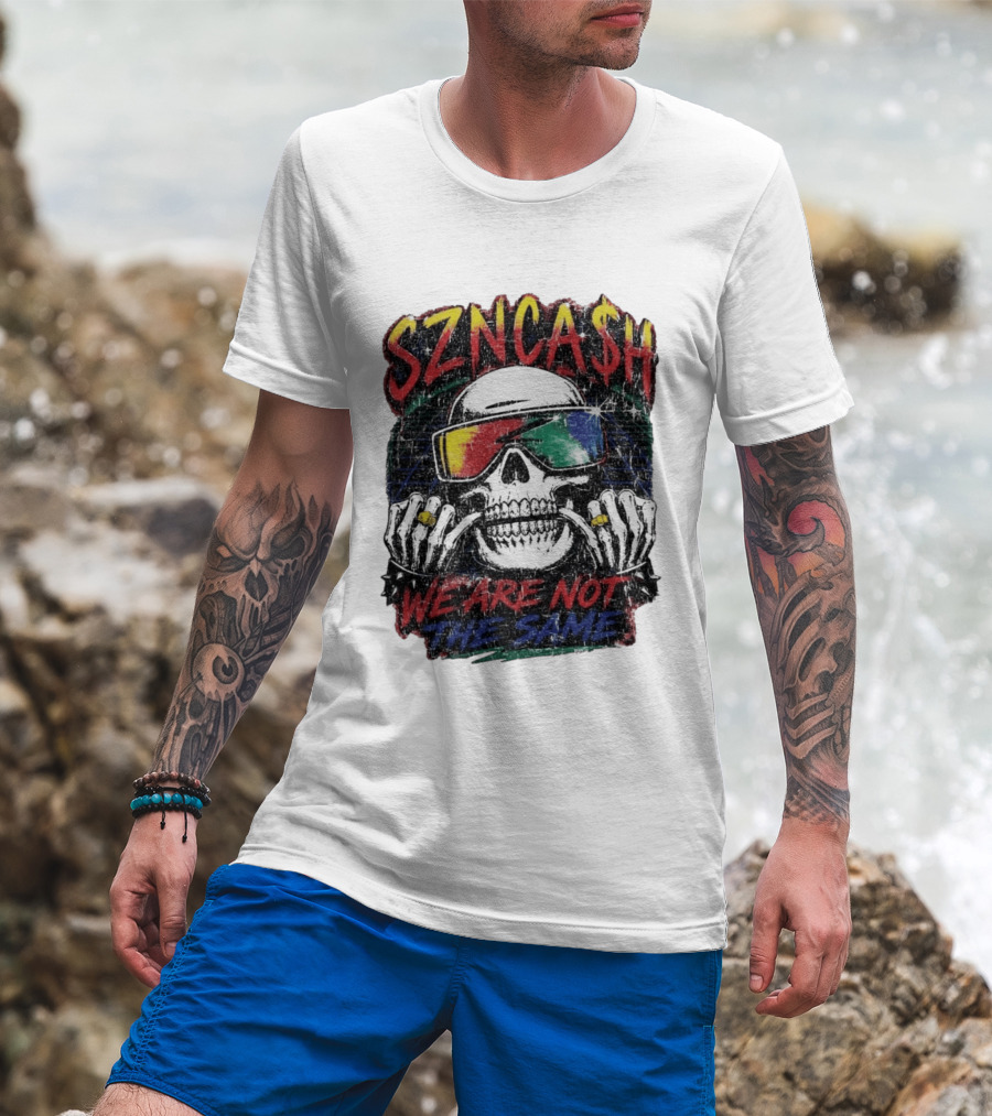 SZNCA$H We Are Not The Same Skull With Sunglasses T-Shirt