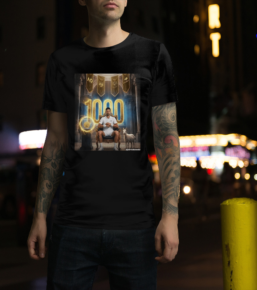 Novak Djokovic 1000 Weeks ATP Top 20 Tennis Player T-Shirt