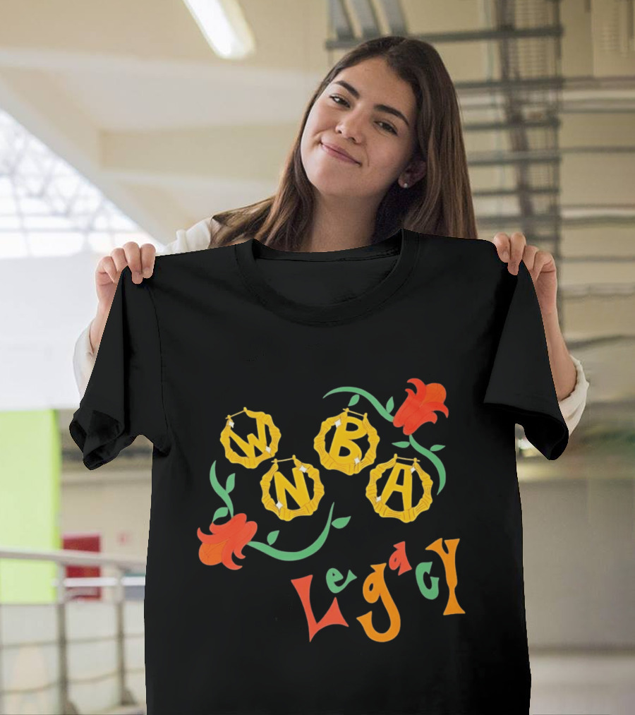 WNBA Bamboo Hoop Earrings Legacy Floral T-Shirt